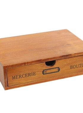 Wooden Retro 1 Layer Drawer Storage Box Vintage Desk Divider