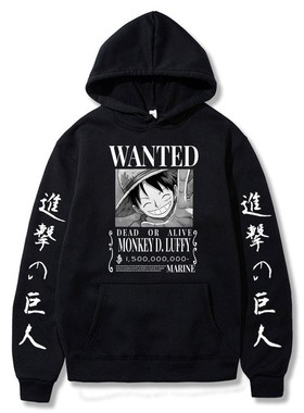 Attack on Titan One Piece Luffy Hoodie Men Fashion Homme Fle