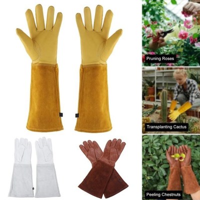 1 Pair Heavy Duty Gardening Rose Pruning Gauntlet Gloves Tho
