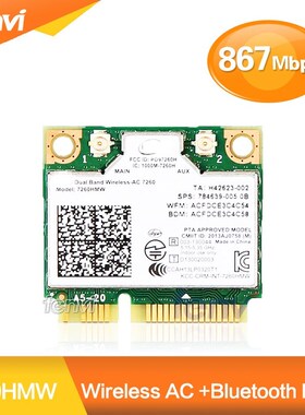 Dual Band Wireless Wifi Card  Intel 7260 7260HMW Half Mini P