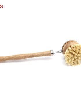 2 Pieces Long Handle Pan Brush Wooden Kitchen Pot Brushing T