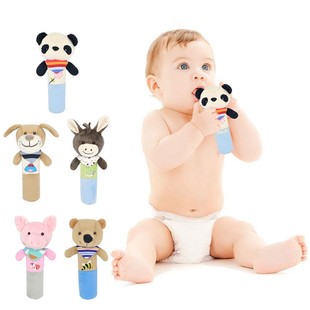 Infant Baby Cotton Animal Shape Rattle Hand Bell Toy Animals