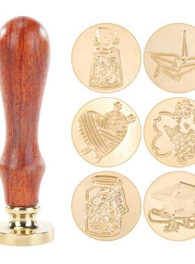 Retro Wooden Sealing Stamp Sealing Wax Copper Seal Stamp for
