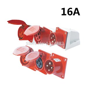 16A 3 pole connector Industrial malefemale sockets SF-114/S