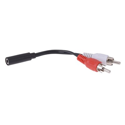 Universal 3.5mm Stereo Audio Female Jack to 2 RCA Male Socke