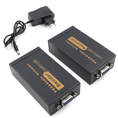 100M 328ft VGA Video Audio Extender Over Single RJ45 CAT5e/6
