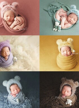3pcs/set Newborn Clothes Photography Props Blanket Hat Baby