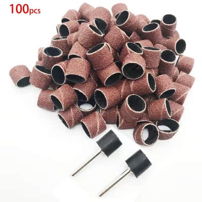 100pcs Sanding Bands Sleeves & 2 Mandrels Electric Grinding