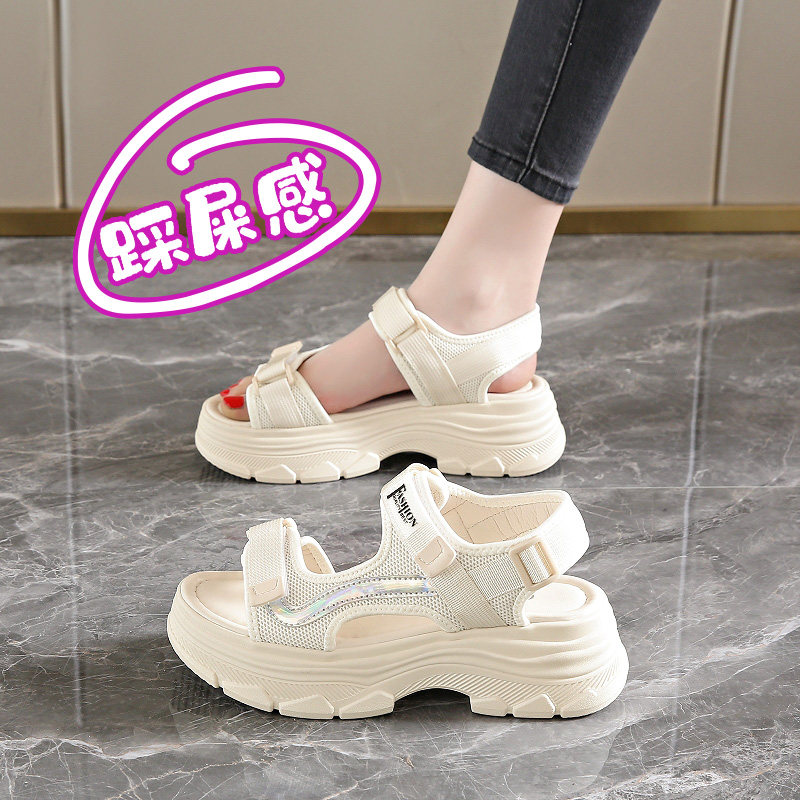 2025新款夏季松糕运动凉鞋女款中大童女生外穿洋气初中学生罗马鞋