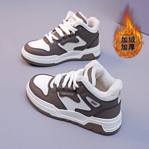 踩屎感大码高帮加绒学生防滑棉鞋