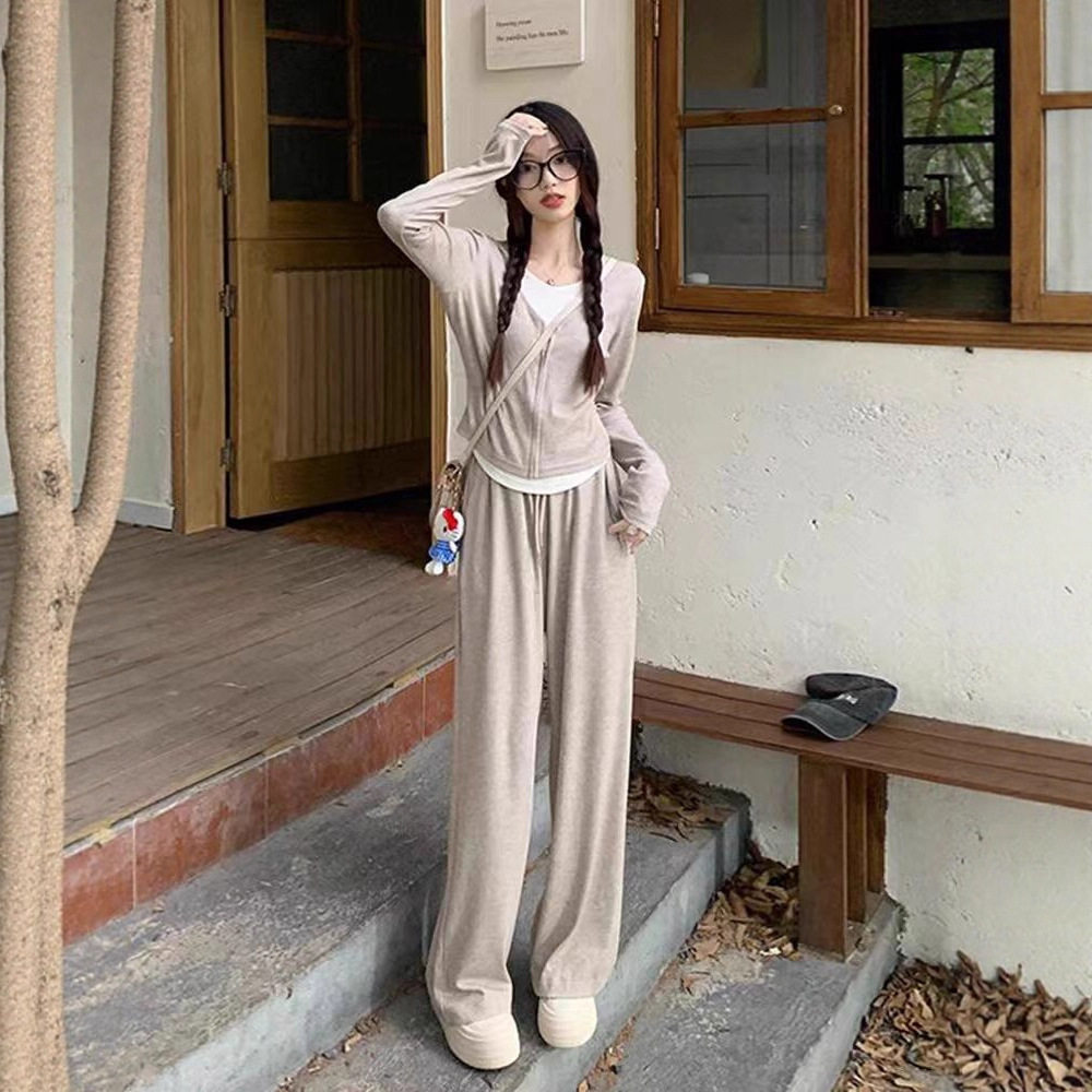 休闲运动套装女秋冬季流行感网红炸街卫衣阔腿裤子两件套时尚套装,女装/女士精品,时尚套装,淘宝优惠券,粉丝福利购,淘宝优惠卷