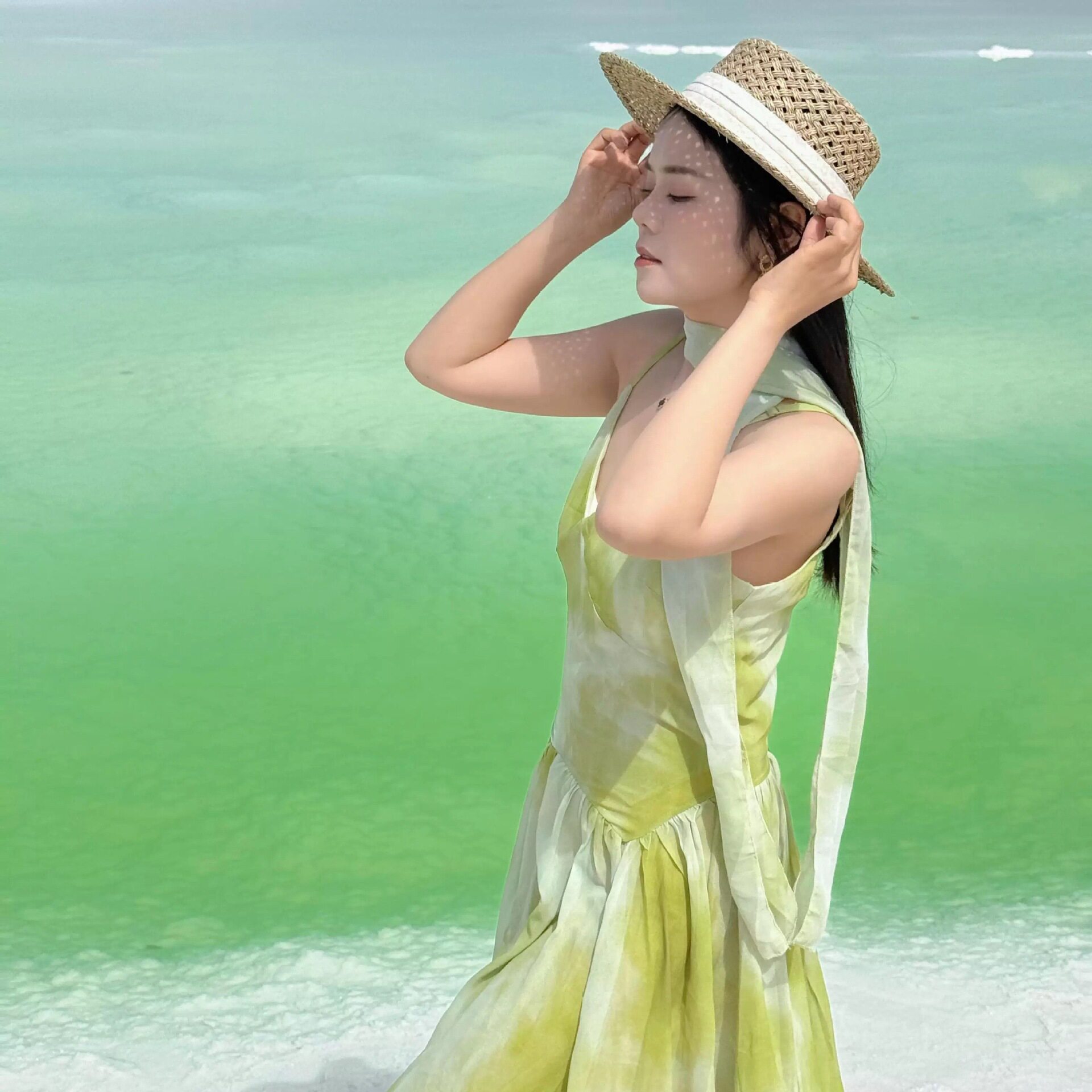 夏季大西北扎染V领显瘦吊带裙子