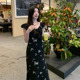 新款 连衣裙女2026夏季 气质蝴蝶印花收腰包臀长裙子 茶歇飞飞袖 法式