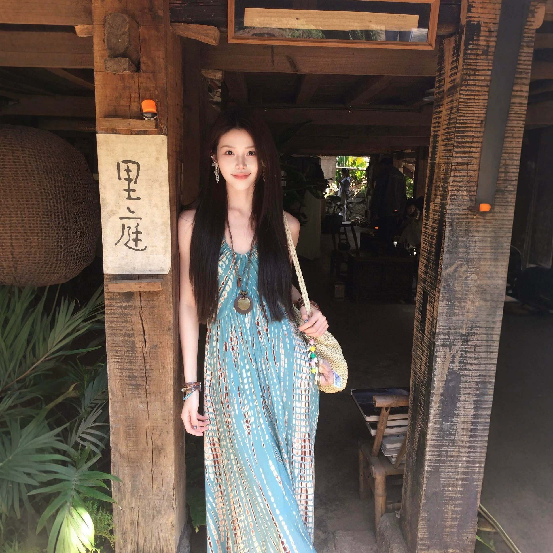 夏季波西米亚法式度假沙滩连衣裙