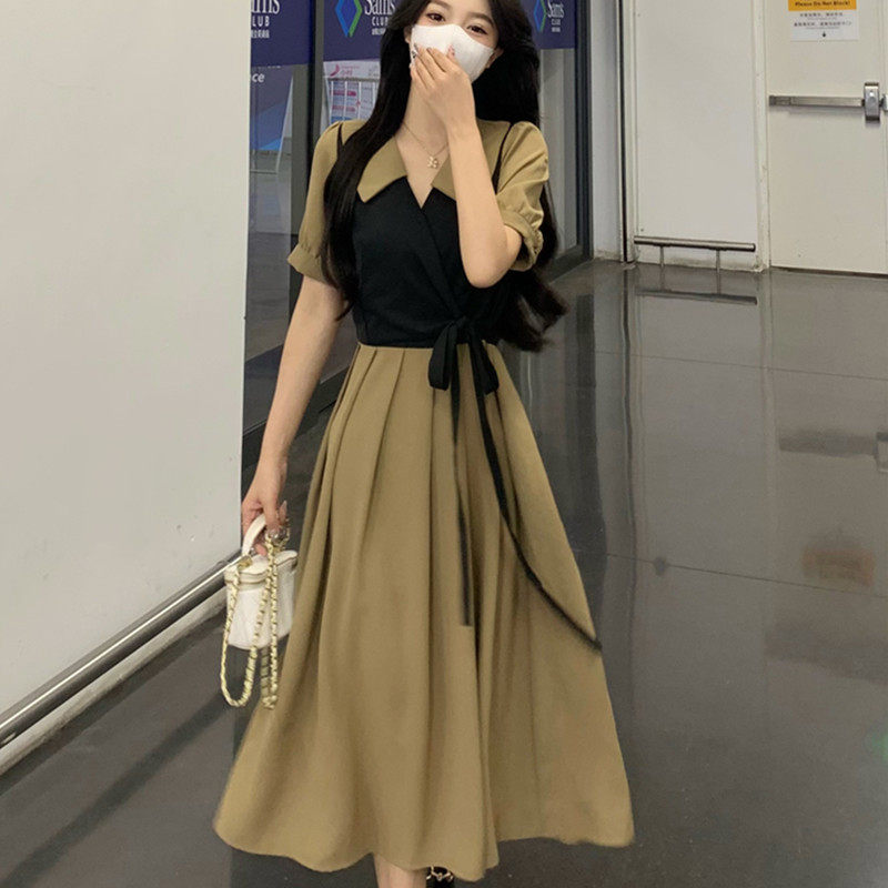 通勤风A字裙大码女装短袖马甲