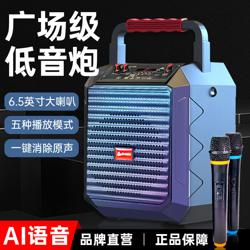 志高新款手提广场舞蓝牙音响户外K歌便携式小型低音炮无线麦克风