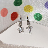 契约&五角星与十字架耳圈组合经典 Garden光 简约小耳扣耳骨环