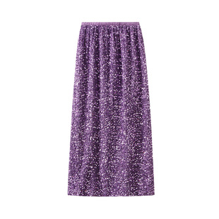 A straight sequined skirt with a split back后开叉亮片半身裙