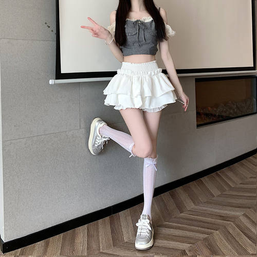 女士夏季多层蓬蓬百褶超短半身裙