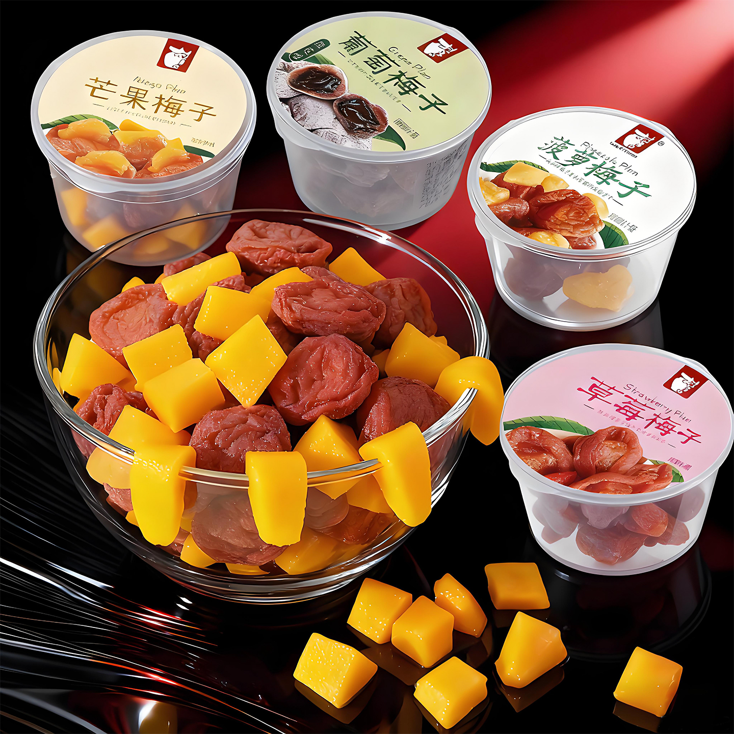 青梅夹芒果干梅有芒果话梅肉无核