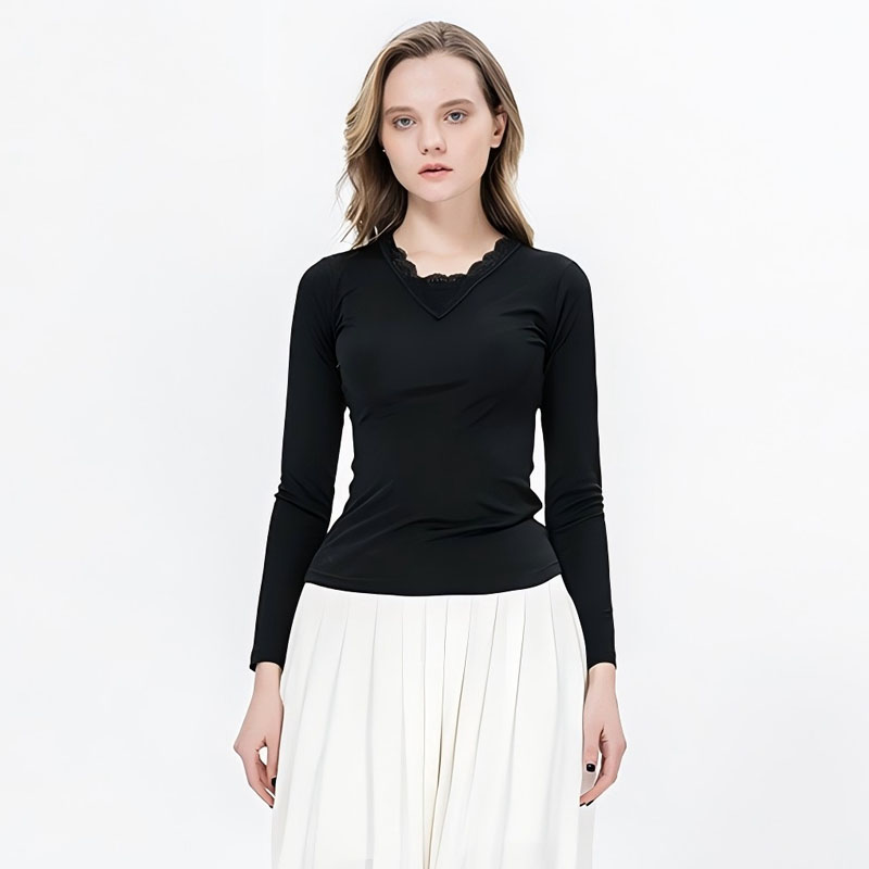 38姆米双面真丝针织蚕丝T恤打底