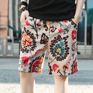 Shorts Loose Five Point Print Casual Quick Pants Large Dry