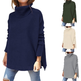 bat sleeve sweater Women 高领蝙蝠袖 turtleneck 女式 套头毛衣