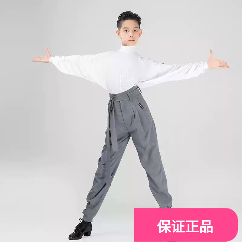 歌瑞亚拉丁舞服男儿童高领长袖蝙蝠袖上衣演出服练功服G5066G5067