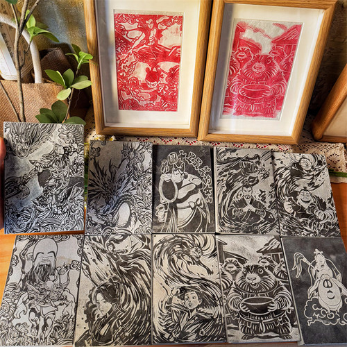 哪吒拓片DIY国风手作爆款