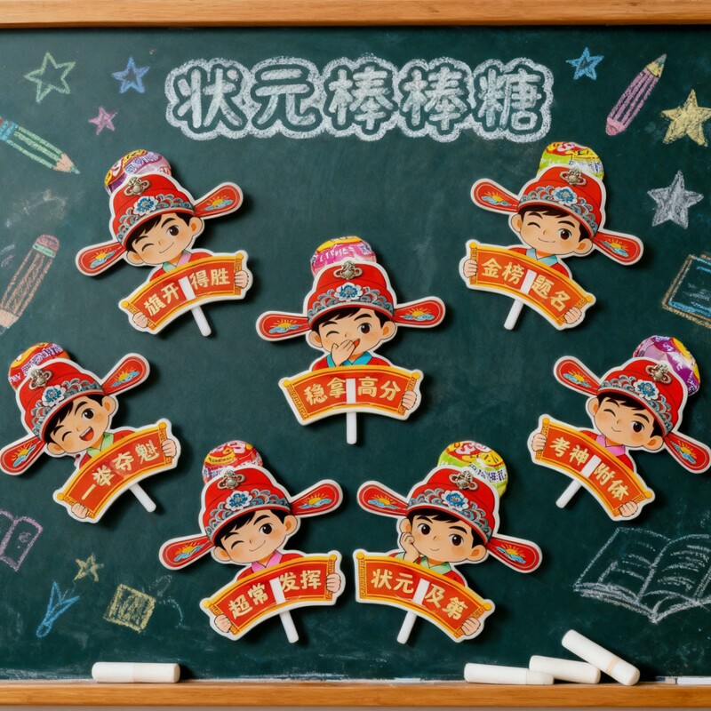 中考棒棒糖插卡纸考试高考金榜题名糖果奖励学生分享小零食