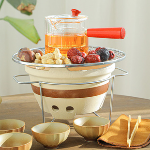 户外围炉煮茶器具全套烤火炉烤奶茶罐碳炉泡茶烤奶罐便携旅行茶具