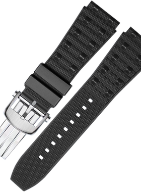 适用华为watch Ultimate手表非凡大师表带gt3pro保时捷watch4 pro new橡胶GT2PROECG Buds黑蓝色运动替换表带