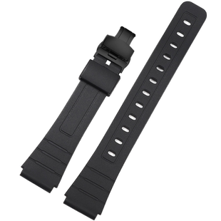 通用款树脂硅胶手表带男女士代用卡西欧电子表F-84/F-91W/F-94/F-105/A158/159/A168小黑表MQ-24黑色学生表链