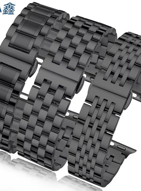黑色系列Apple Watch表带 不锈钢苹果手表表带新款金属磁吸适用iWatch10手表带S9小众SE男女款10/8夏日ultra