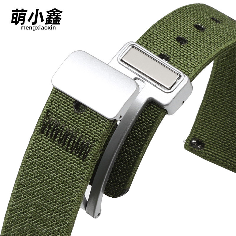 军绿色尼龙表带适用华为gt6表带gt6pro编织gt5运动gt4表带新款gt3/2华为watch4pro磁吸watch5男荣耀智能手表