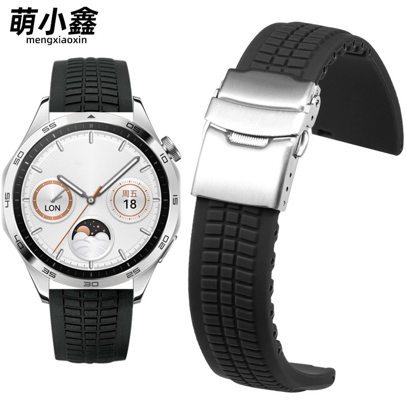 适用华为GT2表带GT4手表GT3硅胶GT1男Watchgt3荣耀Magic智能GT运动Watch3男款2E橡胶Pro加长/卡西欧天梭精工
