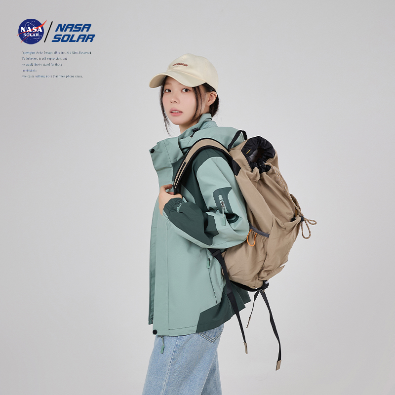 NASA SOLAR新品时尚休闲户外女款2024登山服外套三合一男