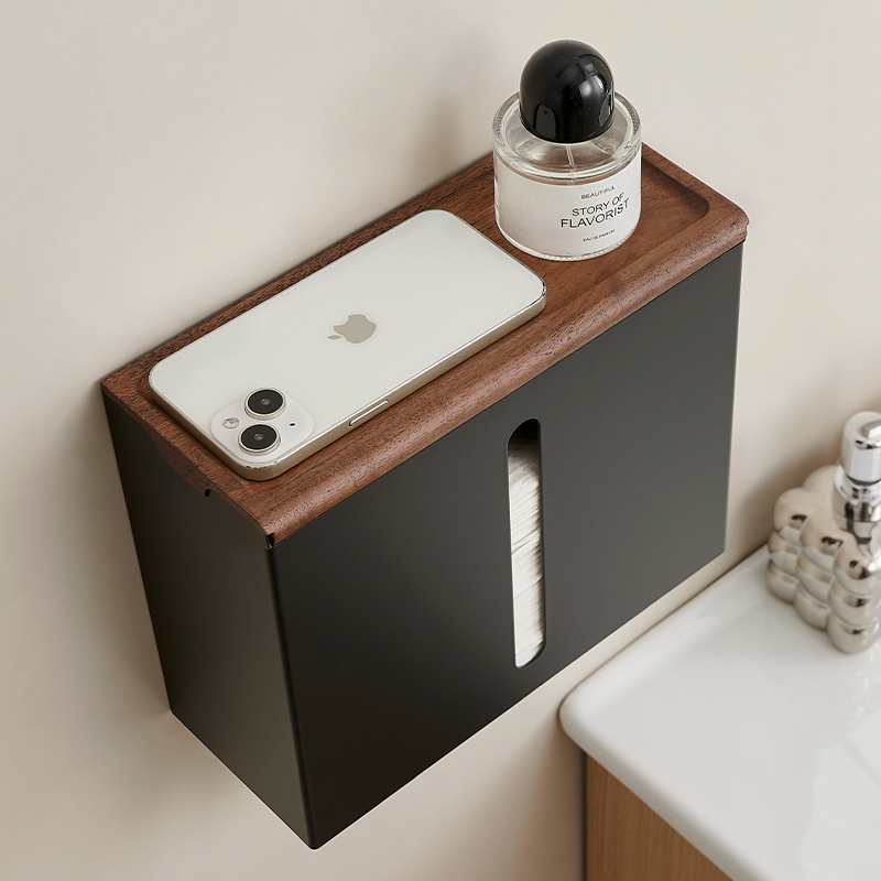 岸卫擦手纸巾盒打孔免打孔双用