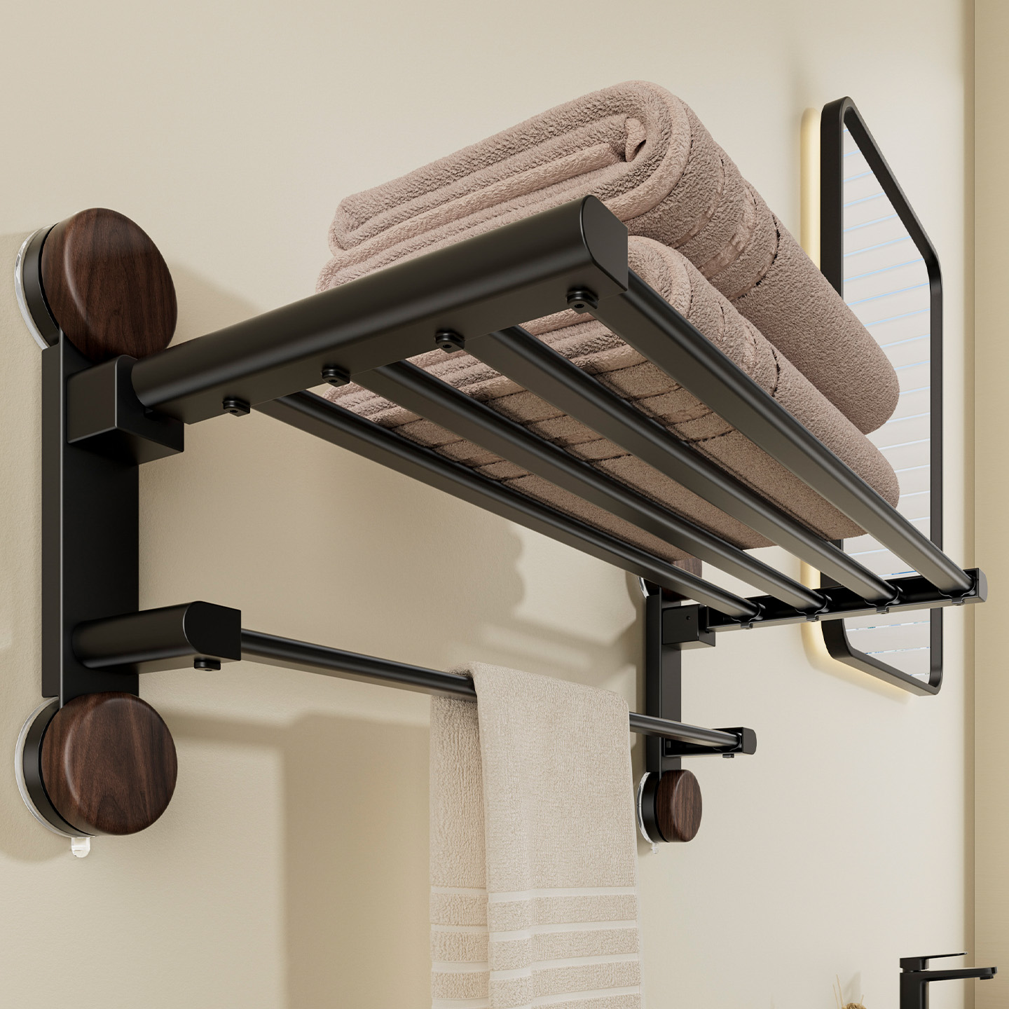 吸盘毛巾架卫生间免打孔