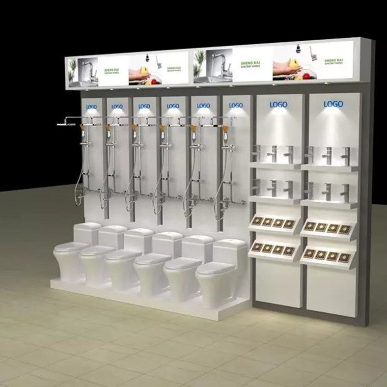 花洒展架淋浴挂板卫浴洁具展架毛巾架挂件展板马桶水龙头厂家直销