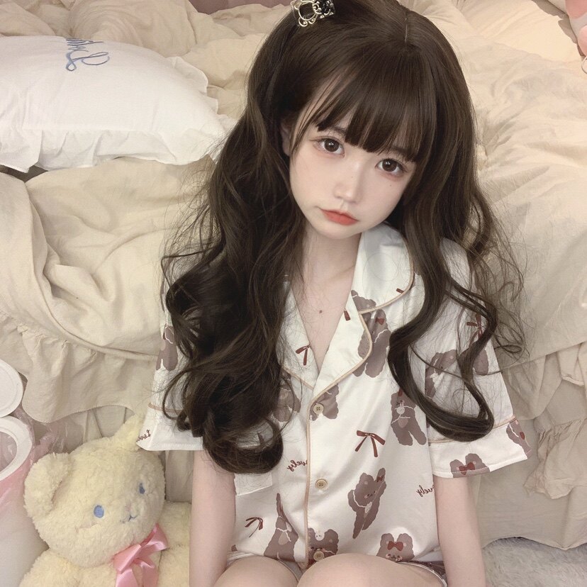 原创新款软绵绵卡通动漫可爱憨憨熊睡衣家居服两件套