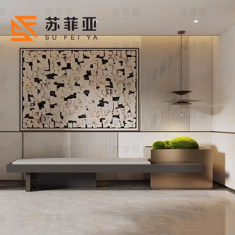 北欧轻奢沙发凳设计师酒店架空层端景凳售楼处长凳走廊观景休闲凳