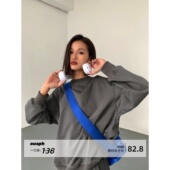 白色圆领宽松卫衣女长袖 ousph 现货6折 套头休闲街头百搭上衣