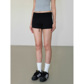 现货7折 高腰运动短裤 女小个子修身 ousph 拼接休闲百搭短卫裤