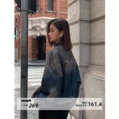 ousph 牛仔外套女机车夹克短外套 小众工装 现货6折 蓝色复古个性