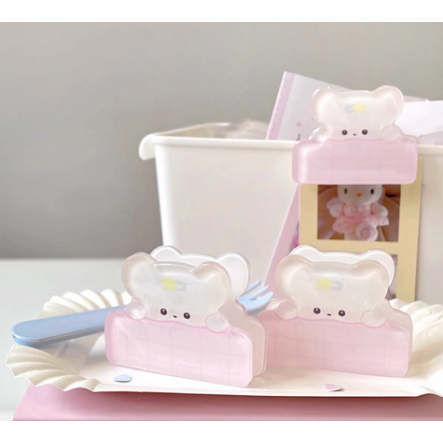 果冻兔兔夹亚克力pp可爱小清新学生便签手账试卷夹子实用文具