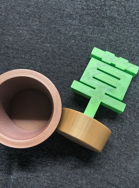 3d打印草盆摆件趣味搞怪仿真盆栽伴手礼解压玩具简约桌面车饰创