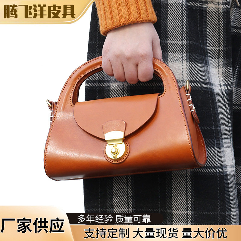 厂家供应复古风手提包 时尚欧美风百搭女包 磁扣翻盖植鞣皮手拎包