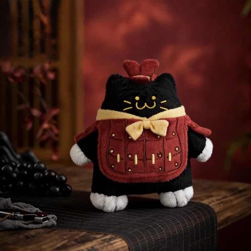 将军喵踏雪寻梅黑猫兵猫俑挂件