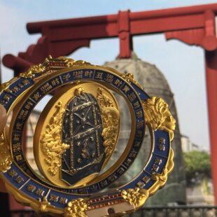 西安文创景云长安西安景云钟金属旋转冰箱贴可动十二时辰西安礼物